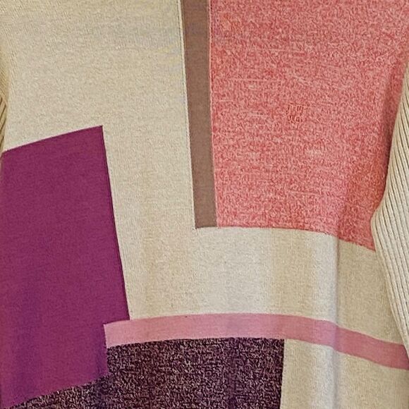 DAKS London Golf Vintage Abstract Print Turtleneck Sweater Sz L - Picture 9 of 10